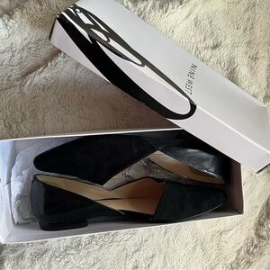 NINE WEST Black Leather Suede Flats 7.5